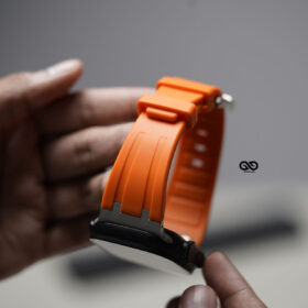 Ultra Orange Fluoro Rubber Strap With Titanium Buckle For Apple Watch 49 MM Series Ultra/Ultra 2