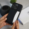 Black Vegan Leather Case With Flip Card For iPhone 14 Pro Max