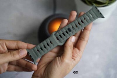 Ash Green Waterproof Silicone Sports Bands for Apple Watch 49 MM Series Ultra/Ultra 2/Ultra 3