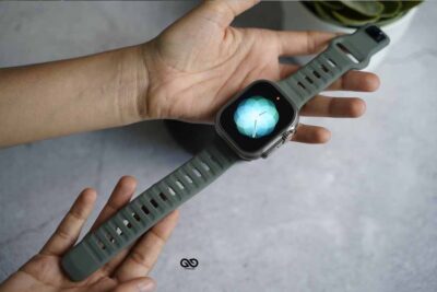 Ash Green Waterproof Silicone Sports Bands for Apple Watch 49 MM Series Ultra/Ultra 2/Ultra 3