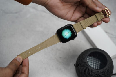 Camel Vegan Leather Strap For Apple Watch 42MM 41MM 40MM Series 4 5 6 7 8 9 10 11 SE SE 2 Gen