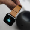 Vintage Tan Vegan Leather Strap For Apple Watch 42MM 41MM 40MM Series 4 5 6 7 8 9 10 11 SE SE 2 Gen