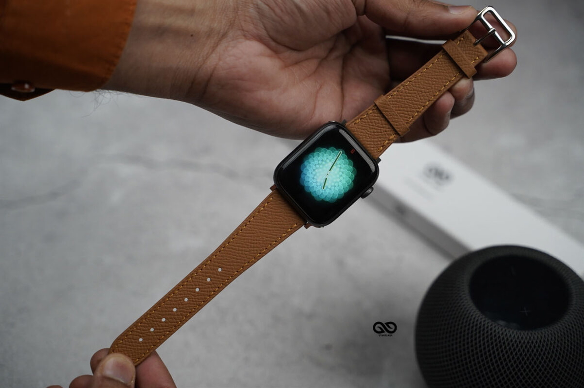 Vintage Tan Vegan Leather Strap For Apple Watch 42MM 41MM 40MM Series 4 5 6 7 8 9 10 11 SE SE 2 Gen