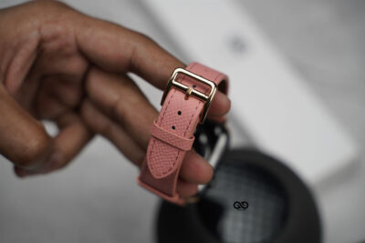Pink Vegan Leather Strap For Apple Watch 42MM 41MM 40MM Series 4 5 6 7 8 9 10 11 SE SE 2 Gen