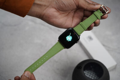 Fern Green Vegan Leather Strap For Apple Watch 44MM 45MM 46MM Series 4 5 6 7 8 9 10 11 (SE 2 3 Gen)