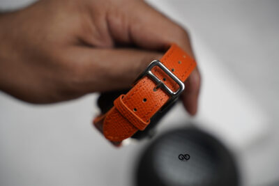 Orange Vegan Leather Strap For Apple Watch 42MM 41MM 40MM Series 4 5 6 7 8 9 10 11 SE SE 2 Gen