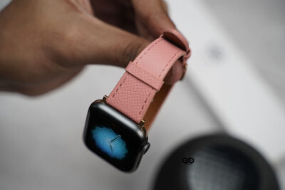 Pink Vegan Leather Strap For Apple Watch 44MM 45MM 46MM Series 4 5 6 7 8 9 10 11 (SE 2 3 Gen)