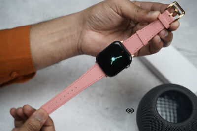 Pink Vegan Leather Strap For Apple Watch 42MM 41MM 40MM Series 4 5 6 7 8 9 10 11 SE SE 2 Gen