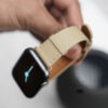 Camel Vegan Leather Strap For Apple Watch 42MM 41MM 40MM Series 4 5 6 7 8 9 10 11 SE SE 2 Gen