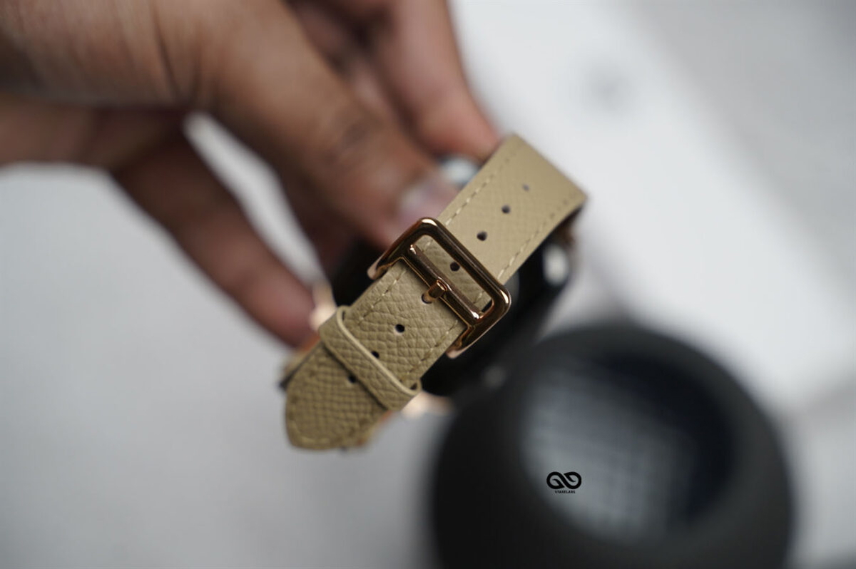 Camel Vegan Leather Strap For Apple Watch 42MM 41MM 40MM Series 4 5 6 7 8 9 10 11 SE SE 2 Gen