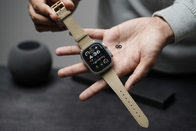 Camel Vegan Leather Strap For Apple Watch 49 (Series Ultra/Ultra 2/Ultra 3)