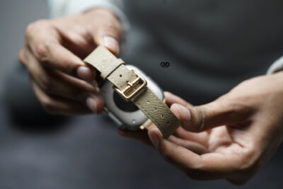 Camel Vegan Leather Strap For Apple Watch 49 (Series Ultra/Ultra 2/Ultra 3)