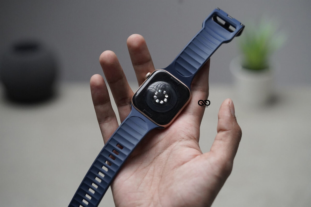 Dark Blue FKM Casual Sports Band For Apple Watch 44MM 45MM 46MM Series 4 5 6 7 8 9 10 11 (SE 2 3 Gen)