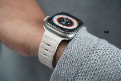 Beige FKM Active Rubber Strap For Apple Watch 49 (Series Ultra/Ultra 2/Ultra 3)