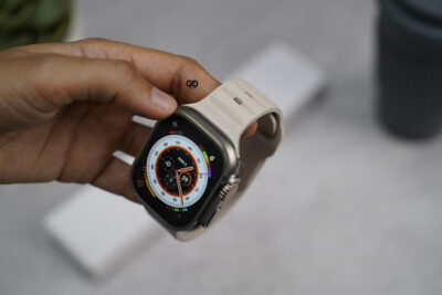 Beige FKM Active Rubber Strap For Apple Watch 49 (Series Ultra/Ultra 2/Ultra 3)