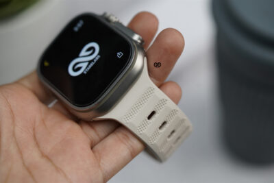 Beige FKM Active Rubber Strap For Apple Watch 49 (Series Ultra/Ultra 2/Ultra 3)