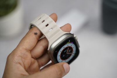 Beige FKM Active Rubber Strap For Apple Watch 49 (Series Ultra/Ultra 2/Ultra 3)