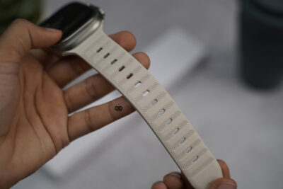 Beige FKM Active Rubber Strap For Apple Watch 49 (Series Ultra/Ultra 2/Ultra 3)