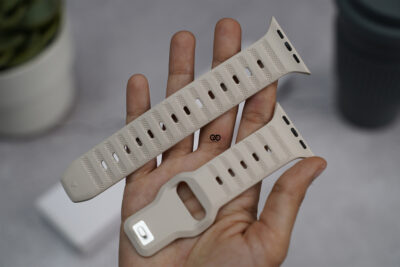 Beige FKM Active Rubber Strap For Apple Watch 49 (Series Ultra/Ultra 2/Ultra 3)