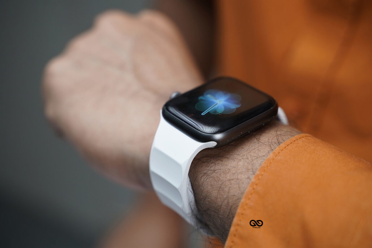 Pearl Grey FKM Casual Sports Band For Apple Watch 42MM 41MM 40MM Series 4 5 6 7 8 9 10 11 SE SE 2 Gen