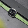Fern Green Vegan Leather Strap For Apple Watch 49 Series Ultra1 2 3 4