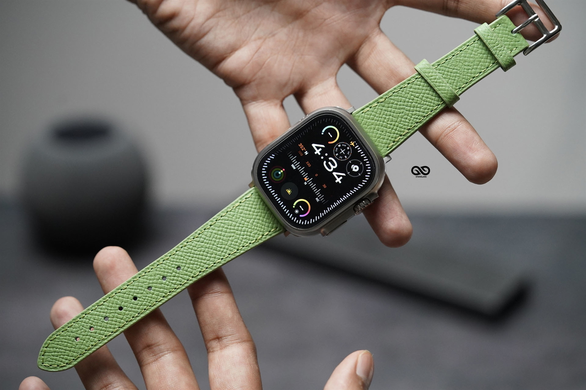 Fern Green Vegan Leather Strap For Apple Watch 49 Series Ultra1 2 3 4 8 Fern Green Vegan Leather Strap For Apple Watch 49 Series Ultra1 2 3 4 - Image 8