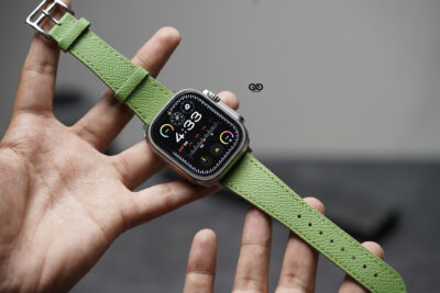 Fern Green Vegan Leather Strap For Apple Watch 49 Series Ultra1 2 3 4 9 Fern Green Vegan Leather Strap For Apple Watch 49 Series Ultra1 2 3 4 - Image 2
