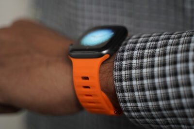 Neon Orange Waterproof Silicone Sports Bands For Apple Watch 44MM 45MM 46MM Series 4 5 6 7 8 9 10 11 (SE 2 3 Gen)