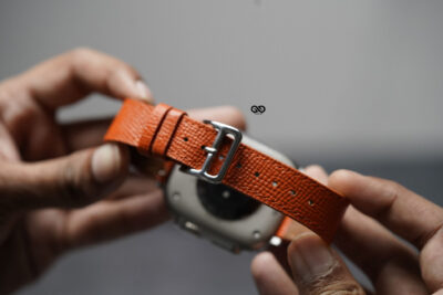 Orange Vegan Leather Strap For Apple Watch 49 MM Series Ultra/Ultra 2