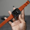 Orange Vegan Leather Strap For Apple Watch 49 MM Series Ultra/Ultra 2