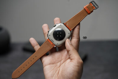 Orange Vegan Leather Strap For Apple Watch 49 MM Series Ultra/Ultra 2