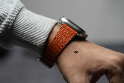 Orange Vegan Leather Strap For Apple Watch 49 MM Series Ultra/Ultra 2