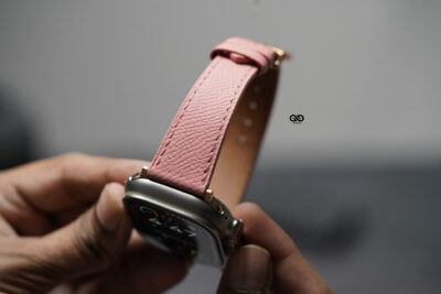 Pink Vegan Leather Strap For Apple Watch 49 (Series Ultra/Ultra 2/Ultra 3)