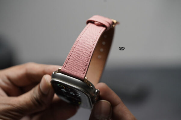 Pink Vegan Leather Strap For Apple Watch 49 Series Ultra1 2 3 4
