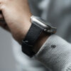 Sable Black Vegan Leather Strap For Apple Watch 49 MM Series Ultra/Ultra 2