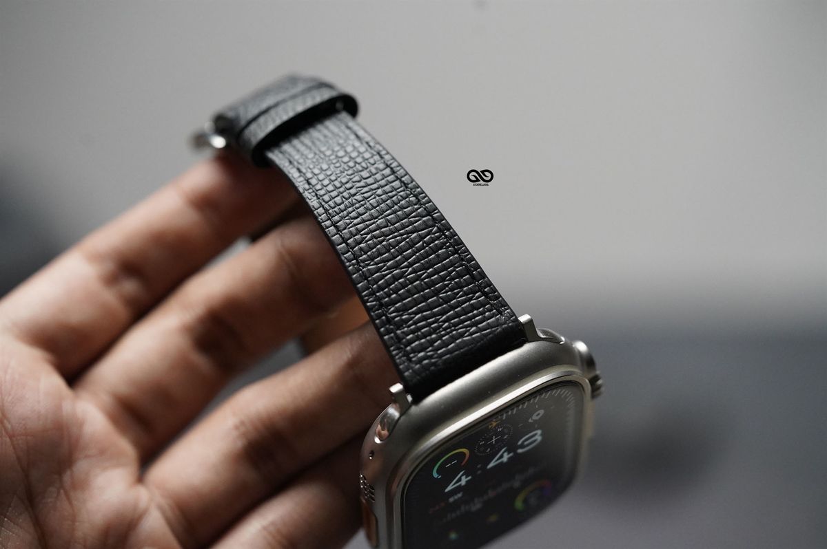 Sable Black Vegan Leather Strap For Apple Watch 49 MM Series Ultra/Ultra 2 2 Sable Black Vegan Leather Strap For Apple Watch 49 MM Series Ultra/Ultra 2 - Image 2