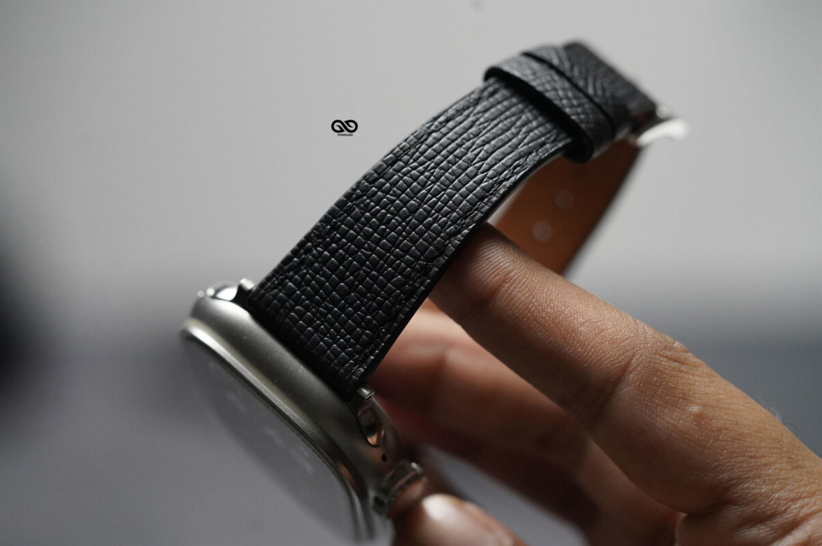 Sable Black Vegan Leather Strap For Apple Watch 49 MM Series Ultra/Ultra 2
