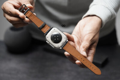 Sable Black Vegan Leather Strap For Apple Watch 49 MM Series Ultra/Ultra 2 12 Sable Black Vegan Leather Strap For Apple Watch 49 MM Series Ultra/Ultra 2