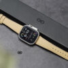 Sand Yellow Vegan Leather Strap For Apple Watch 49 (Series Ultra/Ultra 2/Ultra 3)