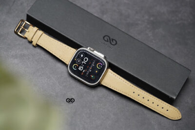 Sand Yellow Vegan Leather Strap For Apple Watch 49 (Series Ultra/Ultra 2/Ultra 3)