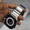 Silver Titanium Matte Finish Detachable Link Strap With Magnetic Closure For Apple Watch 49 MM (Series Ultra/Ultra 2/Ultra 3)