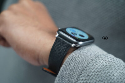 Sable Black Vegan Leather Strap For Apple Watch 42MM 41MM 40MM Series 4 5 6 7 8 9 10 11 SE SE 2 Gen