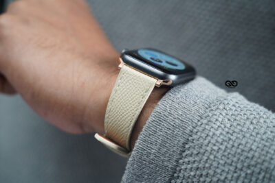 Vintage Beige Vegan Leather Strap For Apple Watch 42MM 41MM 40MM Series 4 5 6 7 8 9 10 11 SE SE 2 Gen