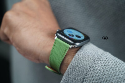 Fern Green Vegan Leather Strap For Apple Watch 44MM 45MM 46MM Series 4 5 6 7 8 9 10 11 (SE 2 3 Gen)