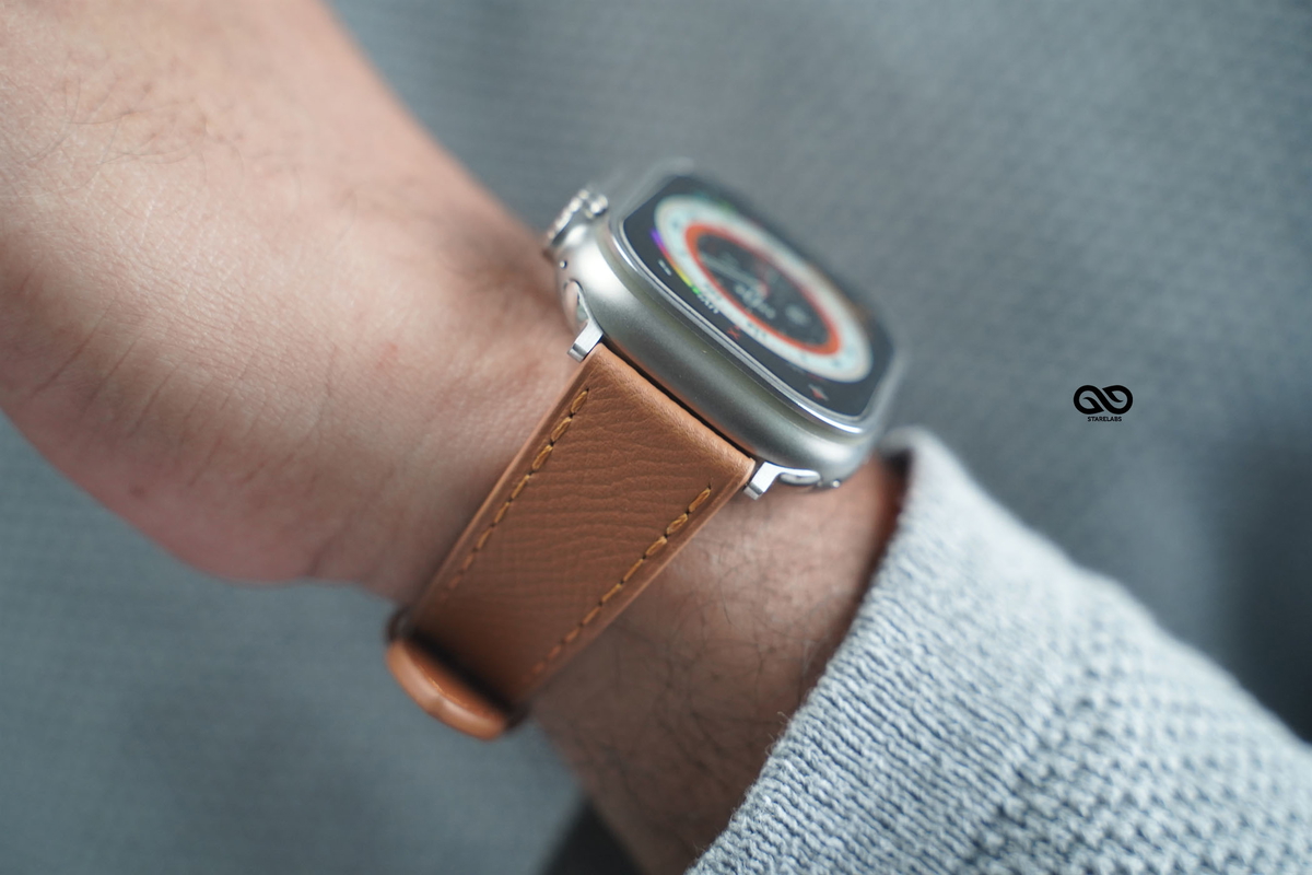 Vintage Tan Vegan Leather Strap For Apple Watch 49 MM Series Ultra/Ultra 2/Ultra 3 7 Vintage Tan Vegan Leather Strap For Apple Watch 49 MM Series Ultra/Ultra 2/Ultra 3 - Image 7