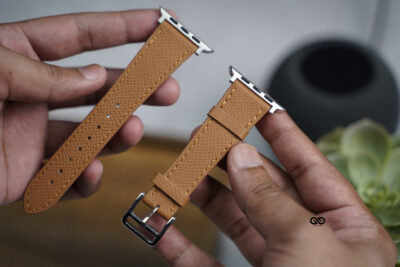 Vintage Tan Vegan Leather Strap For Apple Watch 42MM 41MM 40MM Series 4 5 6 7 8 9 10 11 SE SE 2 Gen