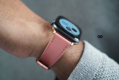 Pink Vegan Leather Strap For Apple Watch 42MM 41MM 40MM Series 4 5 6 7 8 9 10 11 SE SE 2 Gen
