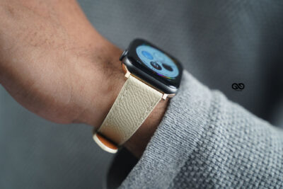 Vintage Beige Vegan Leather Strap For Apple Watch 42MM 41MM 40MM Series 4 5 6 7 8 9 10 11 SE SE 2 Gen