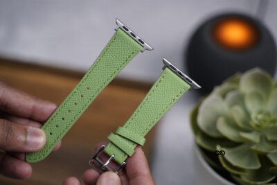 Fern Green Vegan Leather Strap For Apple Watch 44MM 45MM 46MM Series 4 5 6 7 8 9 10 11 (SE 2 3 Gen)