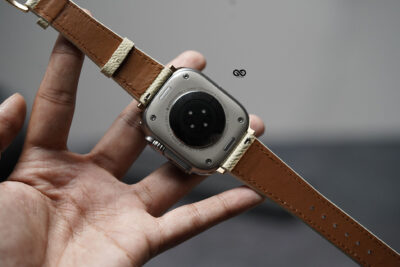 Vintage Beige Vegan Leather Strap For Apple Watch 49 MM Series Ultra/Ultra 2